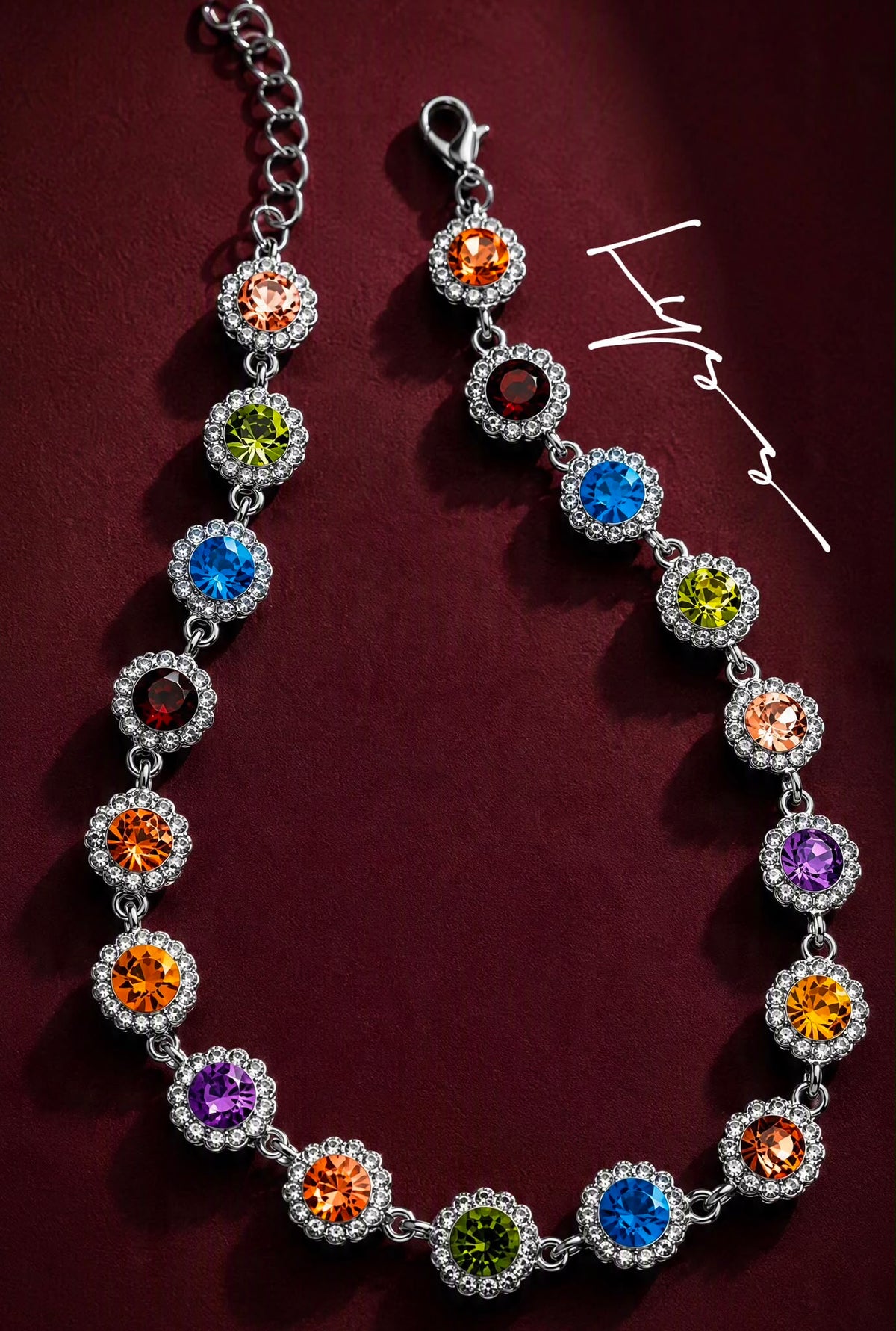 LYSS Elara Choker - Collana Rainbow Pietre Colorate | Girocollo Elegante Acciaio Inox